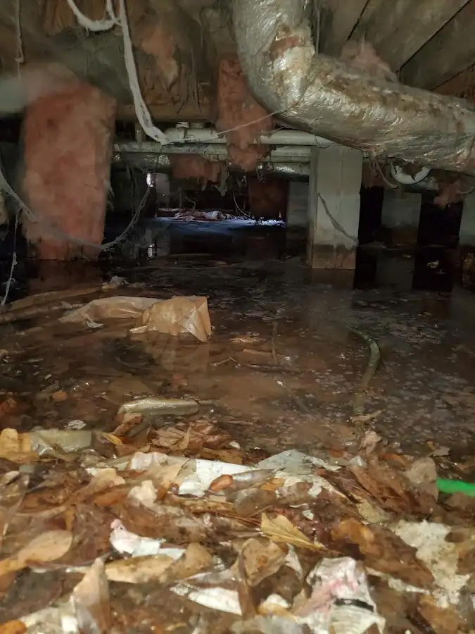 Crawl space flood assessment for Commercial Water Damage Restoration in North Kingstown